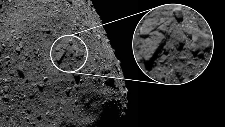 credits: UNIV. OF ARIZ./GODDARD/NASA Обломки камней на поверхности астероида Бенну