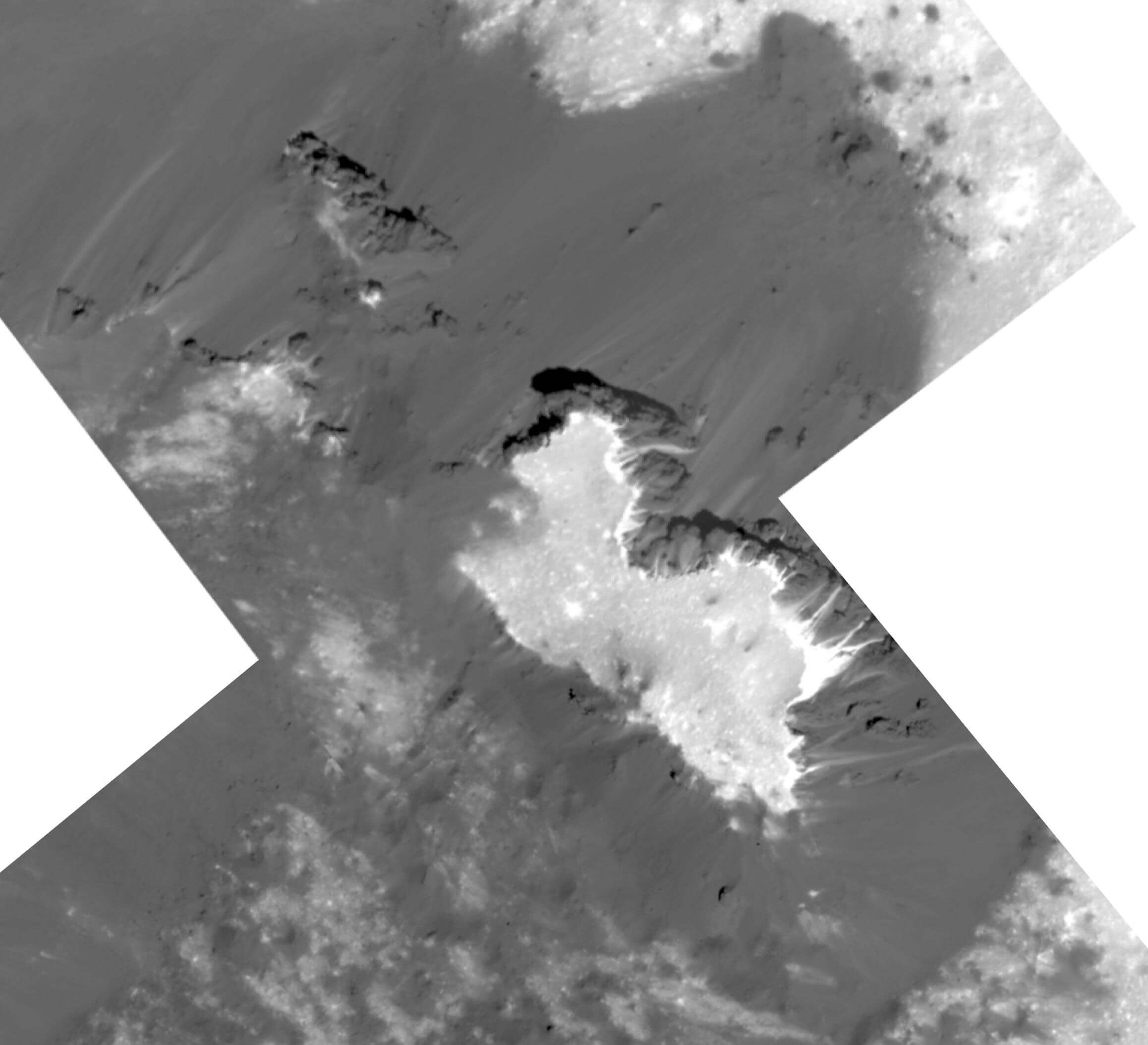 Возвышенность в западной части Cerealia Facula (факула Цереалий - группа белых пятен в центре кратера)