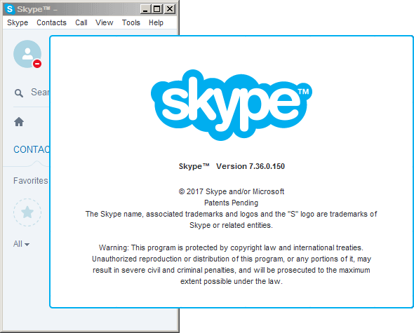 skype classic 7.36 up and running