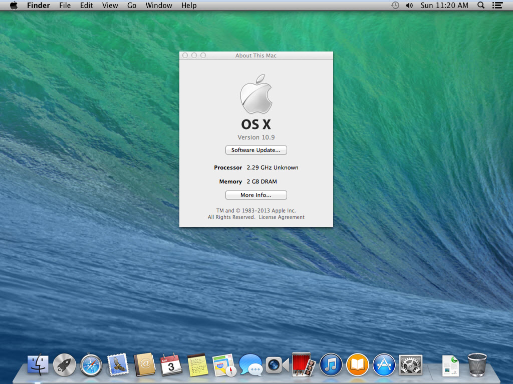 Mac OS X Mavericks Installed