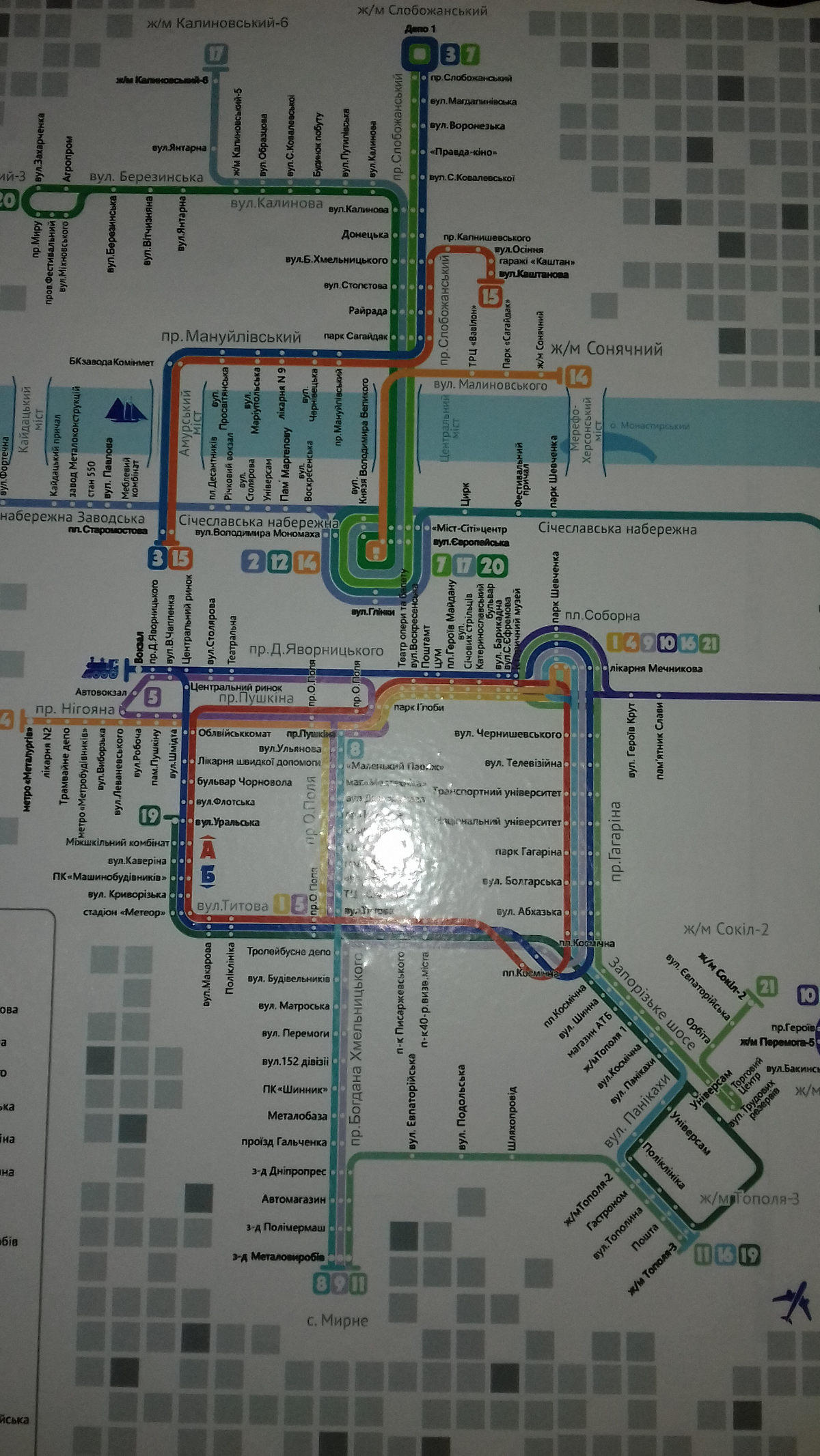 Схема троллейбусных маршрутов Днепр октябрь 2018