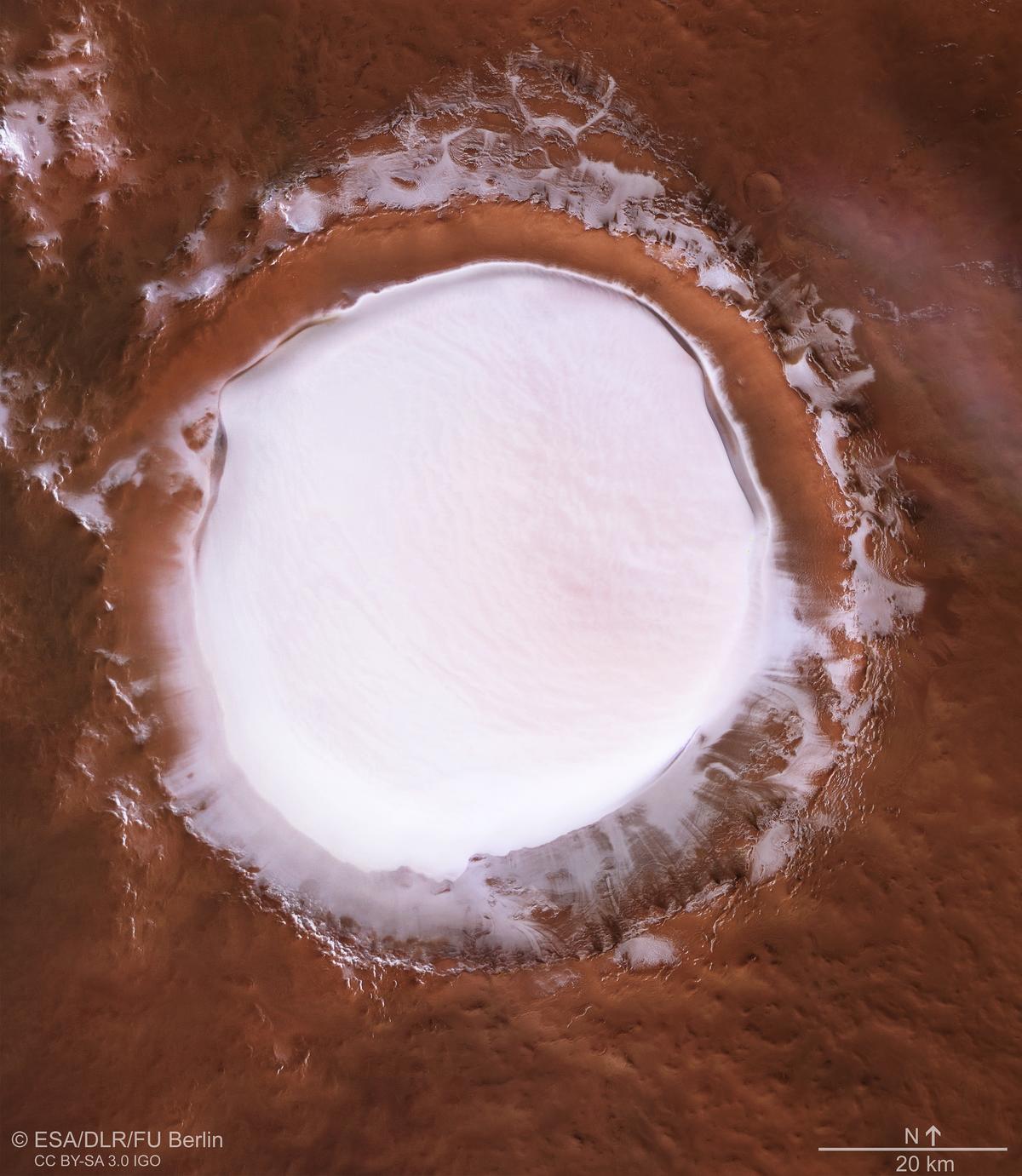 Plan view of Korolev crater