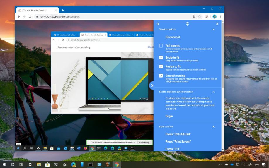 chrome remote desktop windows 10