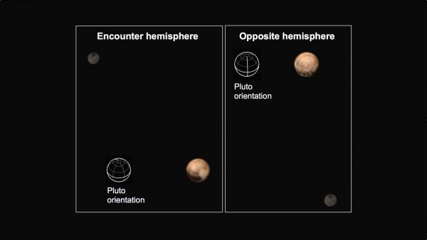 7-1-15 Pluto Charon color hemispheres annotated JHUAPL NASA SWRI