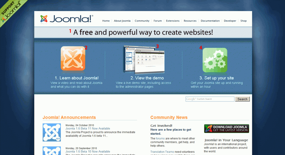 joomla home