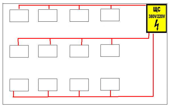 Схема электропитания офиса