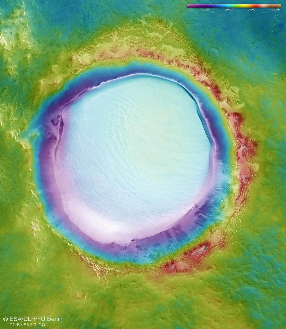 Topography of Korolev crater