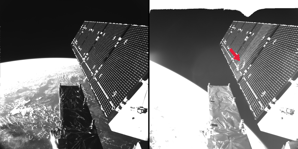 Sentinel 1A fragment impact in space copy