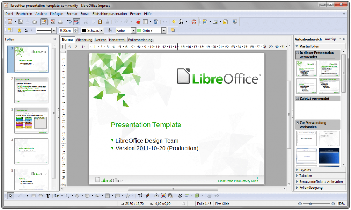 LibreOffice 3.5 Impress WithContent German Windows 7