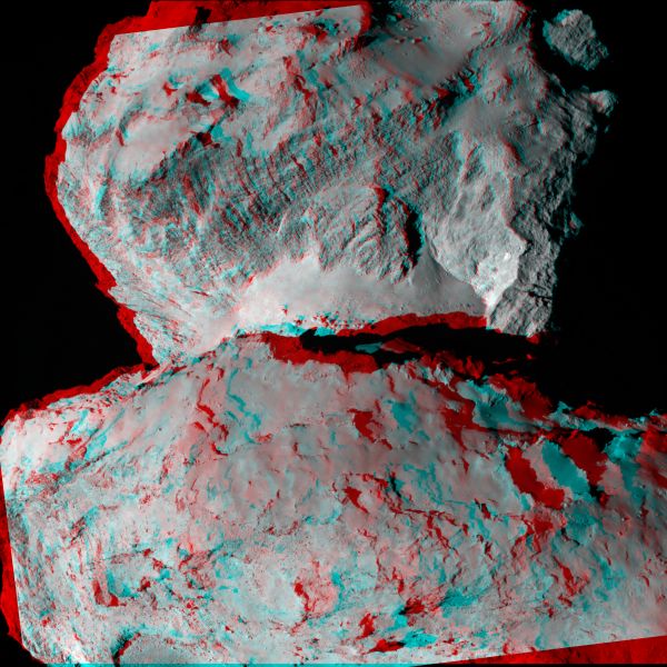 Комета Чурюмова-Герасименко с расстояния 104 км. Снимок сделан зондом Розетта 7 августа, при помощи основной камеры OSIRIS - 3D